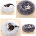 Miniatyrbillede 6 af 8: Rund plys hund seng sort KLB