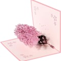 Miniatyrbillede 2 af 7: 3D-kort, fødselsdagskort, pop-up 3D-kort, lykønskningskort med kuvert, pink KLB