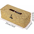 Miniatyrbillede 2 af 4: Rektangulær Tissue Box Dispenser Flettet Rørkasse, til Familie, Kontor, Tablet (Naturlig) KLB