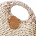 Miniatyrbillede 3 af 5: Moderigtig skal bærbar rattan afslappet sommer strand vævet taske