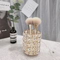 Miniatyrbild 4 av 5: Akryl Makeupborsthållare Organizer Klar Penna Guld