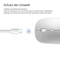 Pikkukuva 3 / 6: Bluetooth-hiiri, ladattava hiljainen minihiiri, 3 DPI:n säädettävä Bluetooth
