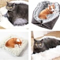 Miniatyrbillede 5 af 5: shimytop Katteseng Vaskbar Fluffy Kattepude - 2 i 1 Kattesoveplads Kat KLB