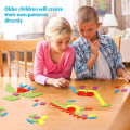 Miniatyrbild 5 av 7: Trä Mönster Block Set 130 Delar Geometriska Manipulativa Färg Form Pussel KLB