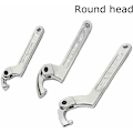 Miniatyrbillede 3 af 3: Chrome Vanadium Justerbar Krog Nøgle C-Nøgle Værktøj 51-120 mm - 3 Rundt Hoved KLB