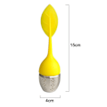 Miniatyrbillede 2 af 5: Rustfrit stål te-infuser til løs te, grøn + gul med langt håndtag