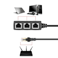 Miniatyrbilde 2 av 8: RJ45 LAN Ethernet 1 til 3 Port Splitter Kabel Nettverk Cat5 Cat6 Adapter Socket