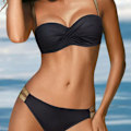 Miniatyrbild 2 av 5: Bikini set dam push up, triangelbikiniunderdel med gyllene bälte
