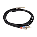 Pikkukuva 5 / 8: 1/4\" TRS - 2 RCA-kaapeli kullattu liitin 6,35 mm KLB