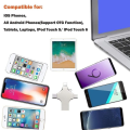 Miniatyrbillede 2 af 4: Eksternt hukommelseskort til iPhone, USB-stik 32/64/128GB, 4 i 1 USB-hukommelseskort