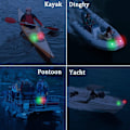 Miniatyrbillede 7 af 8: Pakke med 2 forlygter røde og grønne LED navigationslys til båd kajak