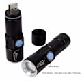 Miniatyrbilde 4 av 4: USB mini lommelykt aluminium legering lommelykt LED sterkt lys oppladbar lommelykt(Fiolett lys)