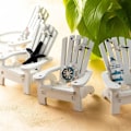 Miniatyrbillede 5 af 6: 4 stk. Mini træstol ornament strand dekoration nautisk
