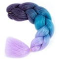 Miniatyrbilde 5 av 5: 3 stk (lilla blå) flettehårextensions 60 cm forlengelseshår flette flettehår syntetisk flette fletter Meches-