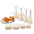 Miniatyrbilde 7 av 8: Månekakeform DIY Baking 4 sett 12 stykker runde og firkantede former