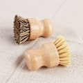 Miniatyrbilde 4 av 5: Bøkebørste, skrubbørste for rengjøring av tallerkener, flate panner, kjøkkenvasker, sett med 2