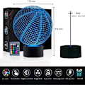 Miniatyrbilde 6 av 6: Basketball 3D illusjonsbursdagsgave lampe, 16 skiftende farger KLB
