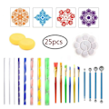 Miniatyrbillede 2 af 7: 25 stk. Dot Painting Tools Kit Mandala Punkterværktøjer Mandala Stencil Kit KLB