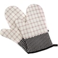 Miniatyrbillede 1 af 4: 2 stk. Polyester-bomuld Ovnhandsker til Grill Bageri Mikrobølgeovn Anti Varme Køkkenhandsker -Beige Ternet-