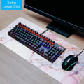 Miniatyrbillede 6 af 6: Skrivebordsunderlag, udvidet gaming musemåtte, tastatur, bærbar computer