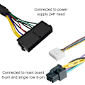 Miniatyrbillede 8 af 8: 24-bens til 6-bens strømforsyningskabel, bundkort serveradapterkabel,