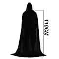 Miniatyrbillede 2 af 5: Unisex sort fuld længde hætte kappe kostume
