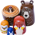 Miniatyrbild 2 av 6: Ryska Nesting Dolls för Barn 5 Stycken Söta Cartoon Djurmönster KLB