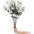 Miniatyrbillede 3 af 8: Bomulds Eucalyptus Bouquet, 4stk/6stk Bomulds Stængler Blomster DIY