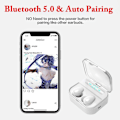 Miniatyrbilde 6 av 8: TWS Bluetooth 5.0 ørepropper True Wireless Stereo hodetelefoner hvite