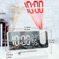 Miniatyrbilde 2 av 6: Soverom Projeksjonsvekkerklokke Digital Alarm Projektor Hvit - Hvite Tall