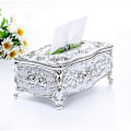 Miniatyrbillede 4 af 4: Plastik Tissue Box med Blomsterdesign (Sølv)