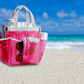 Miniatyrbilde 5 av 5: 7 lommers dusj caddy tote, mesh, rosa KLB
