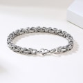 Miniatyrbillede 1 af 5: Titanium link armbånd, firkantet byzantinsk rustfrit stål stil