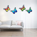 Pikkukuva 2 / 7: Metal Butterfly Wall 3D Colored Metal Butterflies Set of 4 for
