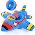 Miniatyrbillede 1 af 7: Baby oppustelige svømmeringe, flyvemaskine yacht småbørns svømmeflåd sæde KLB