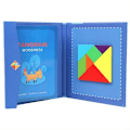 Miniatyrbillede 1 af 5: Tangram Magnetisk Puslespilbog, Børnepuslespil Geometriske Blokke Massivt Træ