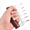 Miniatyrbillede 3 af 8: Kødhandler Shredder Claws sæt med 2, kødkroge i mahognifarvet KLB