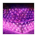 Miniatyrbilde 1 av 5: Nettlys Garland, 96 LED Nettlys 1,5M X 1,5M 8 Vanntett Energimodus, Dimmer for Soverom Julebryllupsfest Hjem Hage, Rosa KLB