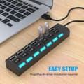 Miniatyrbilde 5 av 7: Multiport USB-splitter, 7-i-1 høyhastighets USB 2.0-hub