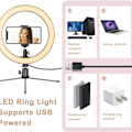 Pikkukuva 5 / 5: LED-rengasvalo jalustalla ja puhelimen pidikkeellä 10