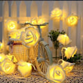 Miniatyrbillede 2 af 8: LED Roselykke, LED Lyserød Kunstig Rose Ring Feelyg, Varmt Hvidt