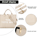 Miniatyrbillede 3 af 6: The Tote Bag til kvinder, PU læder Tote Bag, Almond KLB