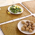 Miniatyrbild 4 av 5: Set med 4 rektangulära vävda placemats, naturliga sjögräs placemats, 17\" x 12\" rotting korg placemats för matbord, exklusive bordsartiklar
