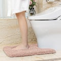 Miniatyrbillede 2 af 5: Skridsikker toilet kontur måtte fortykket toilet måtte absorberende toilet måtte ultra blød mikrofiber badeværelse tæppe, hurtig tørring, maskinvaskbar-50x60cm (Pink)