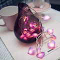 Miniatyrbild 5 av 5: Alla hjärtans dag dekorationer rosa hjärtformade ljusslingor för inomhus, utomhus, hem, bröllop, hängande festtillbehör (10ft 30 LED)