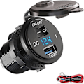 Miniatyrbillede 1 af 5: QC 3.0 USB-stikkontakt til bil 12V/24V-3.0 billader installationsstik