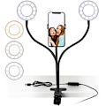 Miniatyrbillede 1 af 7: 2 hovedklemme rørholder til belysning, selfie ringlys 2 ringlys med