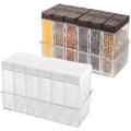 Miniatyrbild 1 av 5: 12-pack kryddburkar, kryddbox med lock, plastbehållare för kryddor, salt och peppar, transparent