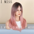 Miniatyrbild 3 av 5: Gradient Rosa Micro Curl Fashion Dam Peruk av Syntetiskt Hår