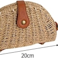 Miniatyrbillede 1 af 5: Halvrund stråtaske håndlavet rattan sommer strandferie